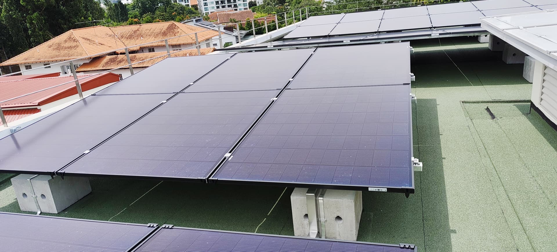 Completed UTICA residential flat roof solar installation in Singapore