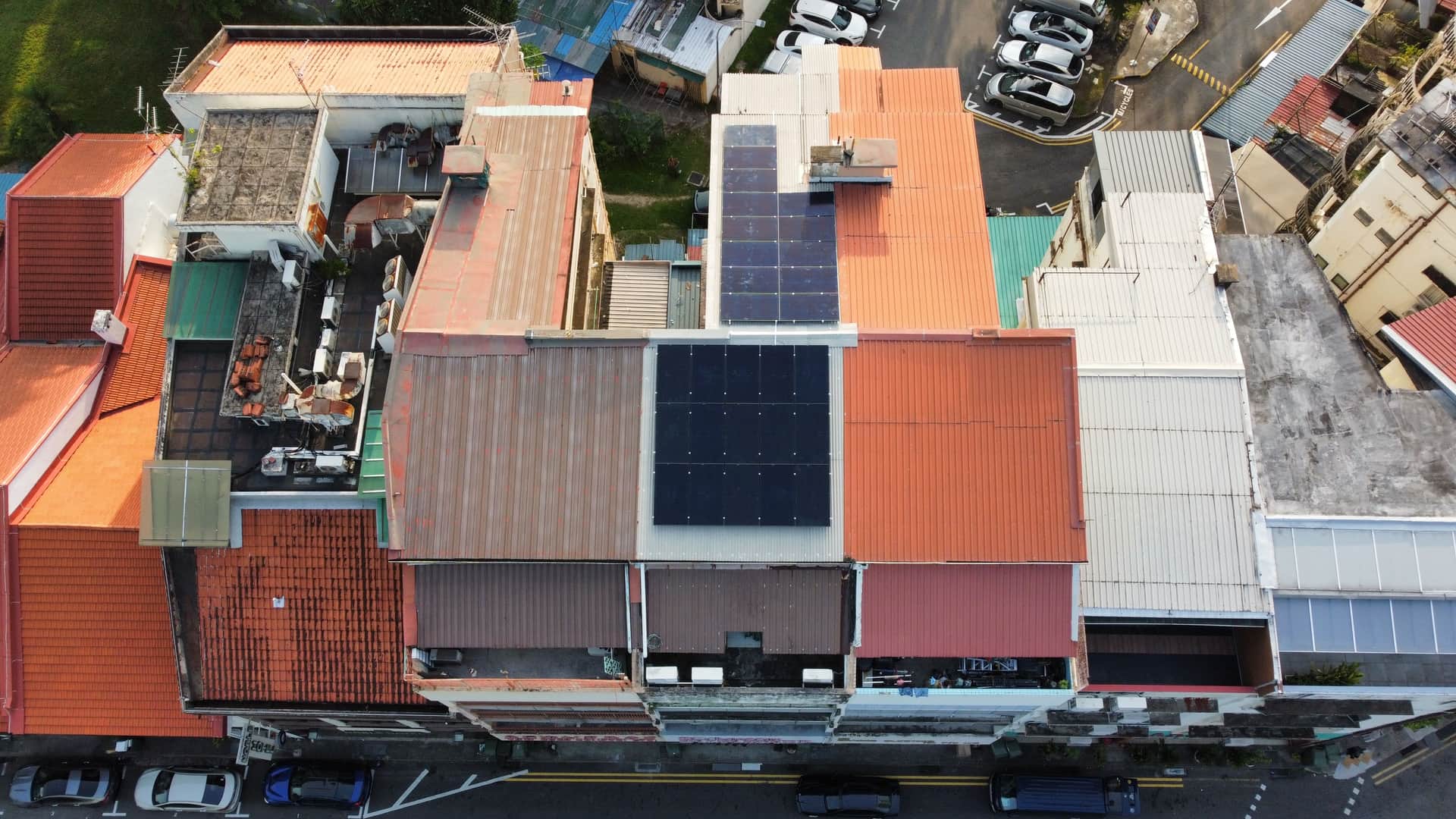 Residential solar installation background