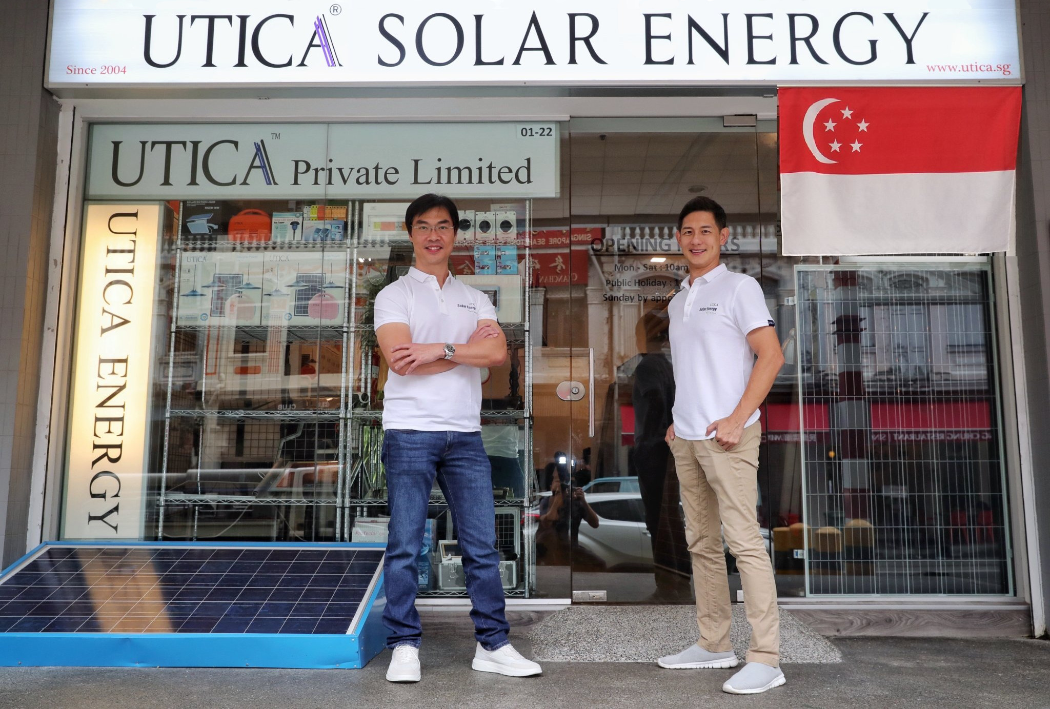UTICA — solar panel Singapore experts working on residential installation