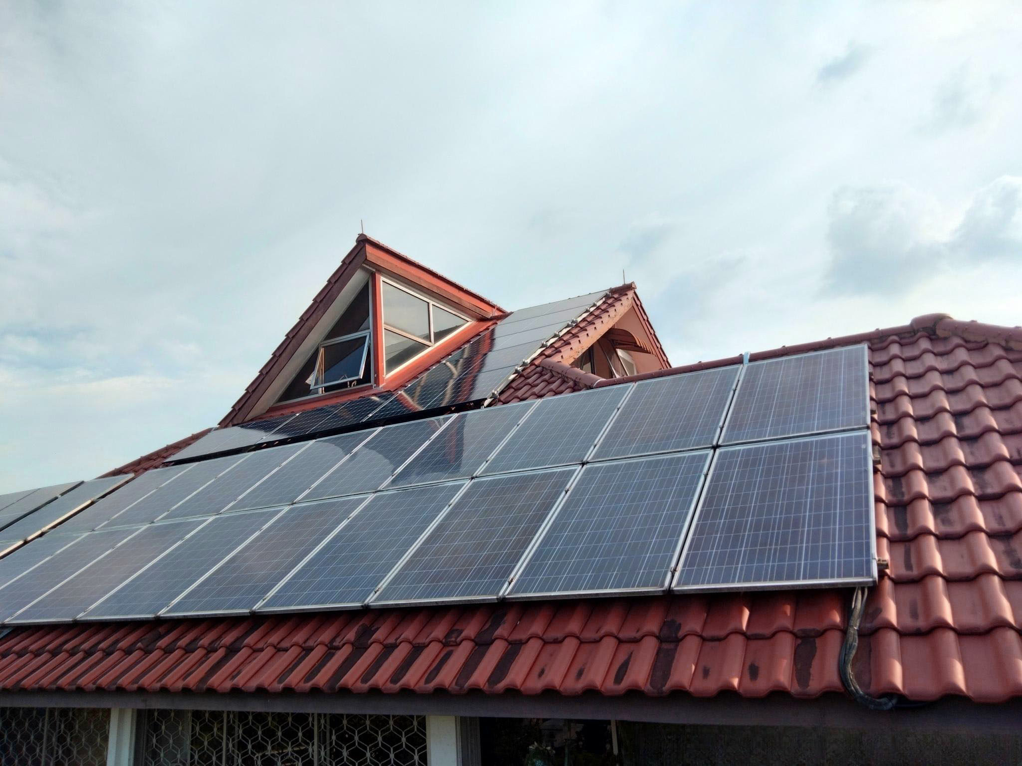Solar panel installation in Singapore on detached building