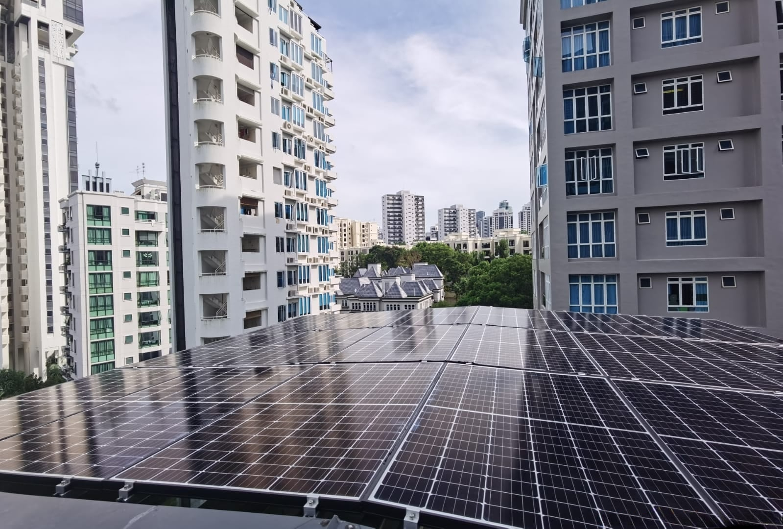 Singapore's HDB with solar panel installed