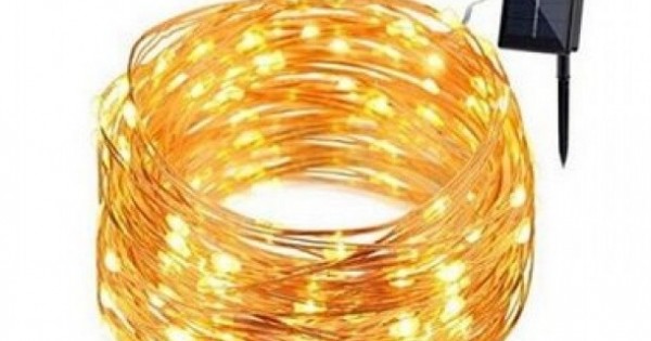 solar copper wire string lights 150 led